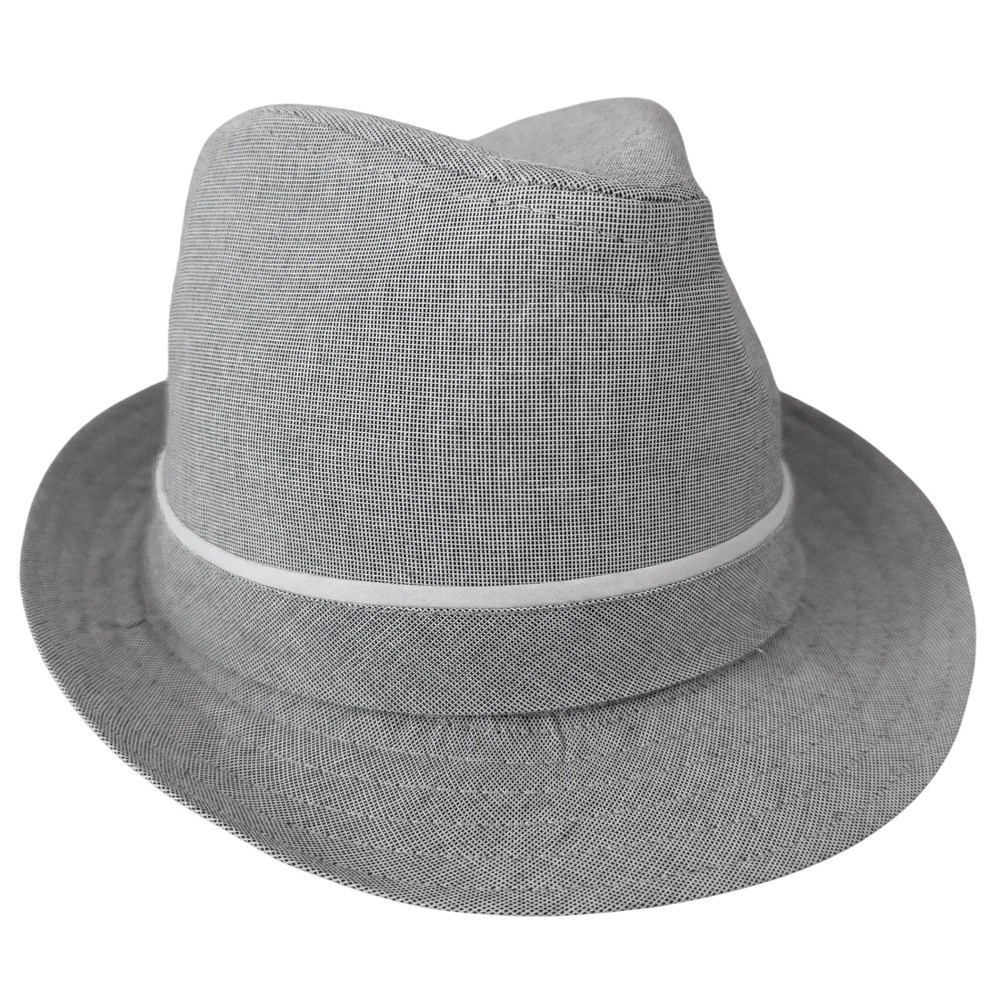Fedora‎ Hat Womens M/L Gray Blue Recycled Material Summer Sun Hat Streetwear